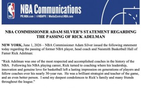 萧华：阿德尔曼是NBA史上最受尊敬的教练之一 也是杰出的战术大师