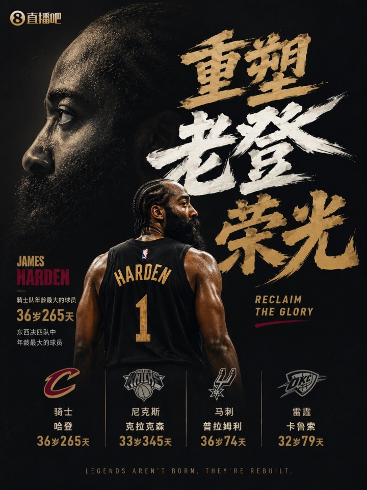 重塑老登荣光！哈登是目前东西决4支球队中年龄最大的球员插图