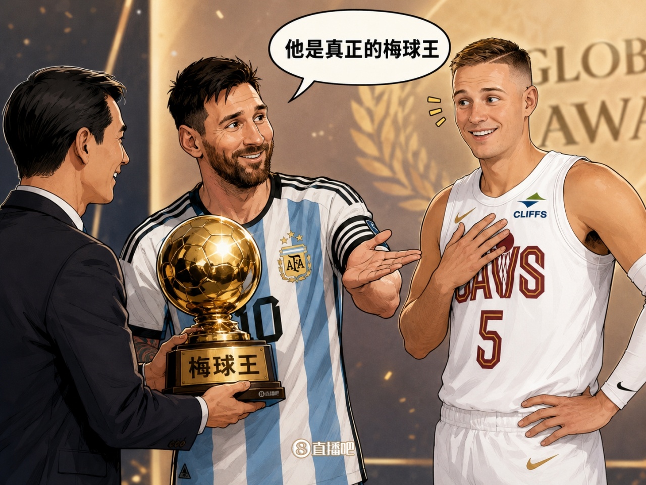 萨姆！你是真正的梅球王！AI绘图：梅里尔一战获梅西认可😁插图