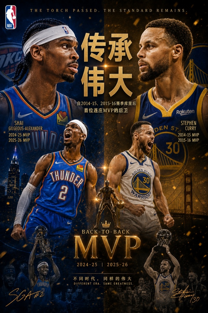 恭喜！Shams：亚历山大当选本赛季常规赛MVP 历史第14位连庄MVP！插图1