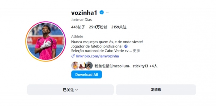 5万→2500万！佛得角门将粉丝一天疯涨700万！篮坛仅次詹姆斯库里插图1